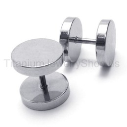 Pendientes De Barra De Titanio Y Plata