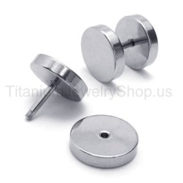 Pendientes De Barra De Titanio Y Plata