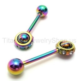 Pendientes De Diamantes De Titanio Con Varita Mágica De Color