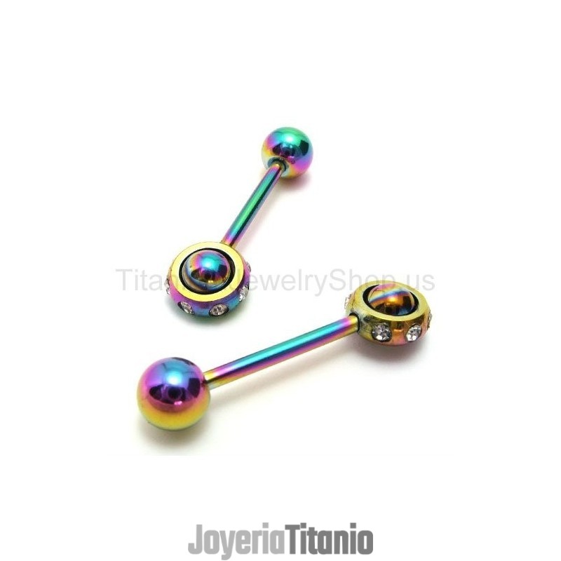 Pendientes De Diamantes De Titanio Con Varita Mágica De Color