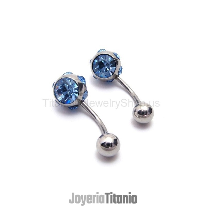 Pendientes Finos De Titanio Y Diamantes Azules En Plata