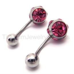 Pendientes Finos De Titanio Con Diamantes Morados