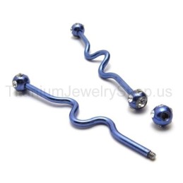 Pendientes De Titanio Con Diseño Retorcido Azul