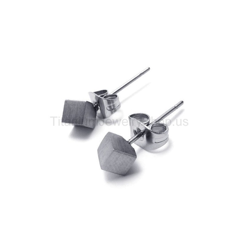Pendientes De Titanio Rosa Plateado