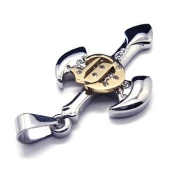 Collar Con Colgante De Titanio Puro Para Hombre Con Cruz De Espada