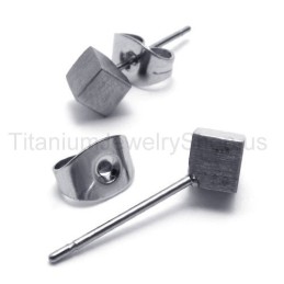 Pendientes De Titanio Rosa Plateado