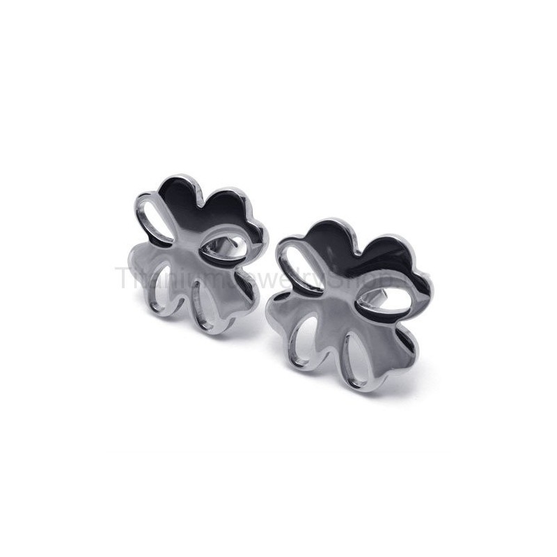Pendientes De Titanio Con Flor De Plata Pendientes De Titanio Con Flor De Plata