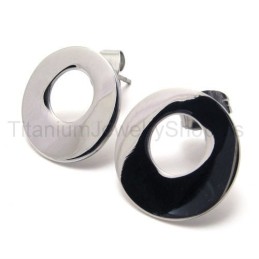 Pendientes De Titanio Con Aro De Plata