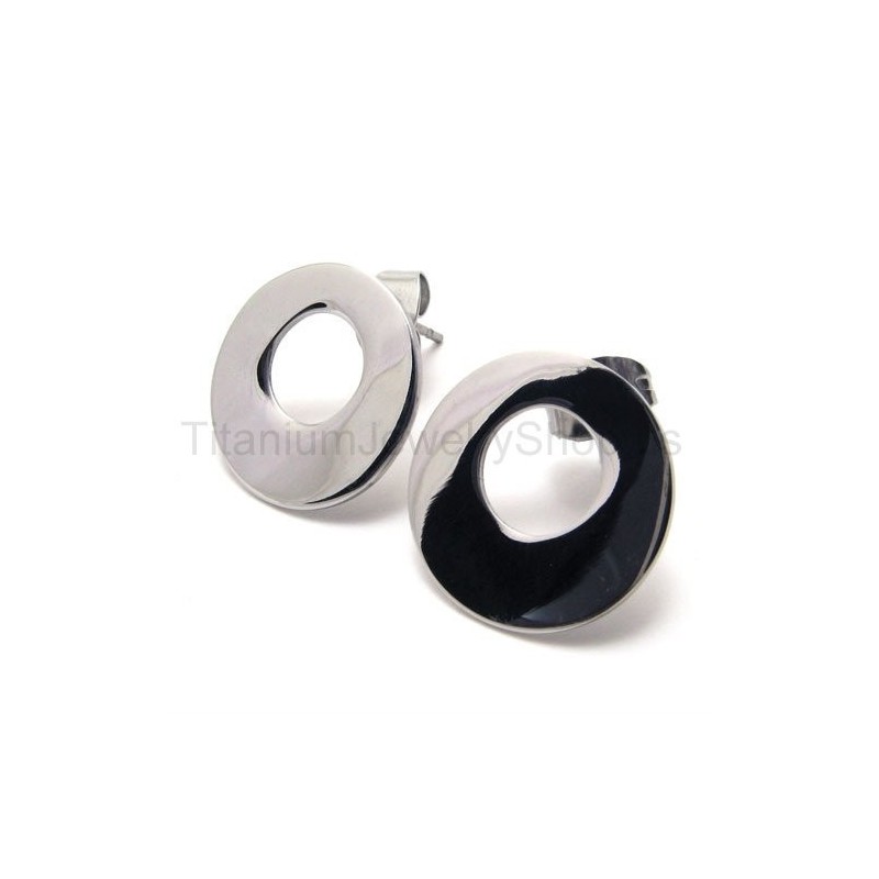 Pendientes De Titanio Con Aro De Plata Pendientes De Titanio Con Aro De Plata