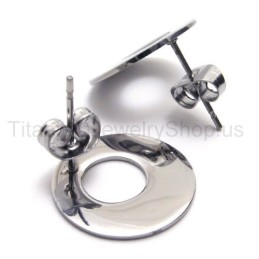 Pendientes De Titanio Con Aro De Plata