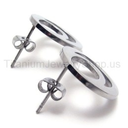 Pendientes De Titanio De Dos Vueltas Y Plata