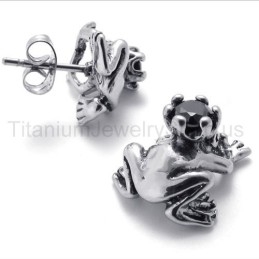Pendientes De Titanio Retro Príncipe Rana