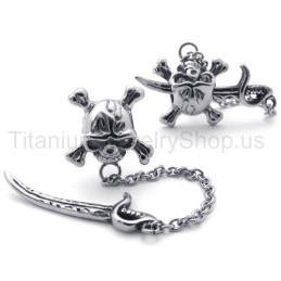 Pendientes De Titanio Con Espada Y Calavera