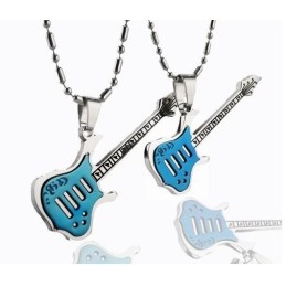 1 Par De Colgantes De Titanio Puro Para Parejas Con Forma De Guitarra
