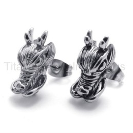 Pendientes De Titanio Con Forma De Dragón