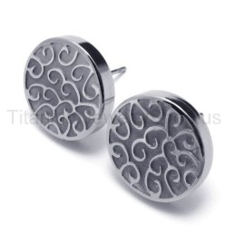 Pendientes De Titanio Y Plata Grabados
