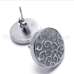 Pendientes De Titanio Y Plata Grabados