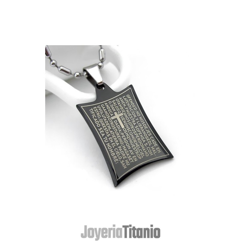 Collar Con Colgante De Titanio Puro Y Cruz De Oración Con Las Sagradas Escrituras Collar Con Colgante De Titanio Puro Y Cruz De Oración Con Las Sagradas Escrituras