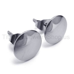 Pendientes Sencillos De Titanio Y Plata