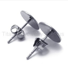 Pendientes Sencillos De Titanio Y Plata