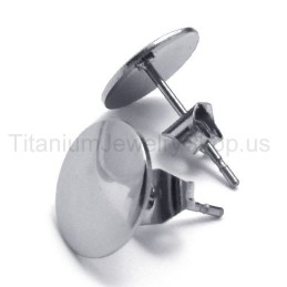 Pendientes Sencillos De Titanio Y Plata