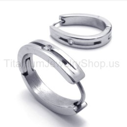 Pendientes De Plata Con Incrustaciones De Diamantes Y Titanio