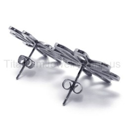 Lindos Pendientes De Titanio Con Flores De Plata