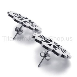 Lindos Pendientes De Titanio Con Flores