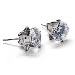 Pendientes De Titanio Con Incrustaciones De Diamantes
