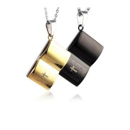 Collar De Titanio Puro Para Parejas Con Oración Bíblica
