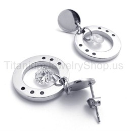Pendientes De Aro De Titanio Con Diamantes