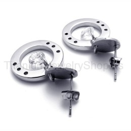 Pendientes De Aro De Titanio Con Diamantes