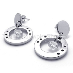 Pendientes De Aro De Titanio Con Diamantes