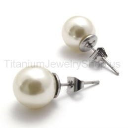 Pendientes De Titanio Con Cuentas Opalescentes