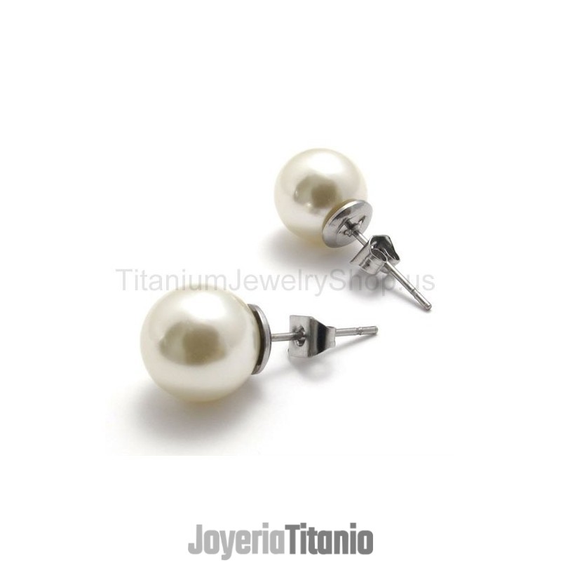Pendientes De Titanio Con Cuentas Opalescentes