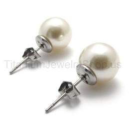 Pendientes De Titanio Con Cuentas Opalescentes
