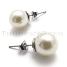 Pendientes De Titanio Con Cuentas Opalescentes