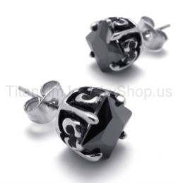 Pendientes De Titanio Con Diseño Retro De Capullo Negro