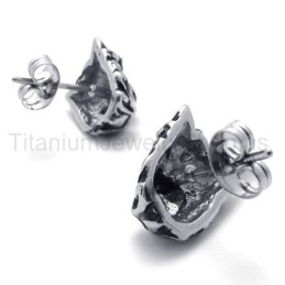 Pendientes De Titanio Con Diseño De León Retro