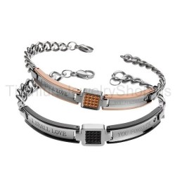 Pulseras De Titanio Para Amantes "Te Amaré Por Siempre"
