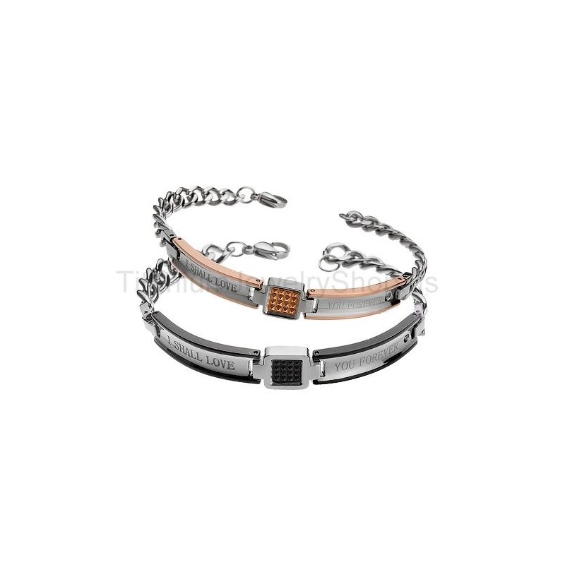 Pulseras De Titanio Para Amantes "Te Amaré Por Siempre" Pulseras De Titanio Para Amantes "Te Amaré Por Siempre"