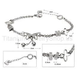 Pulsera De Titanio Con Mariposa Voladora
