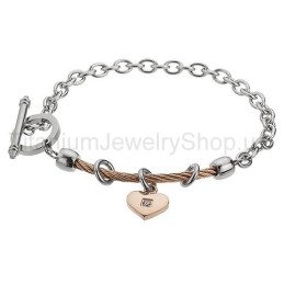 Pulsera De Titanio Con Cable De Corazón