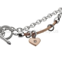 Pulsera De Titanio Con Cable De Corazón