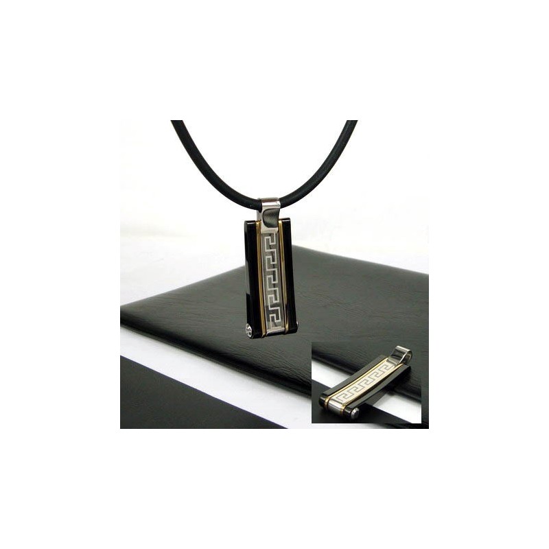 Exquisito Collar Con Colgante De Titanio Con Glifo De Hombre Exquisito Collar Con Colgante De Titanio Con Glifo De Hombre