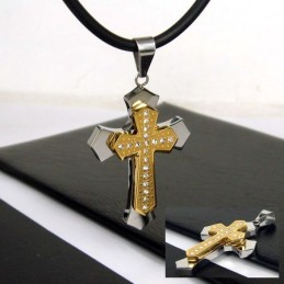 Exclusiva Cadena Con Colgante De Cruz De Titanio Puro Para Hombre
