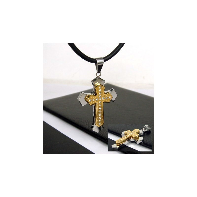 Exclusiva Cadena Con Colgante De Cruz De Titanio Puro Para Hombre