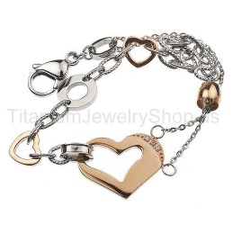 Pulsera De Titanio Con Forma De Corazón