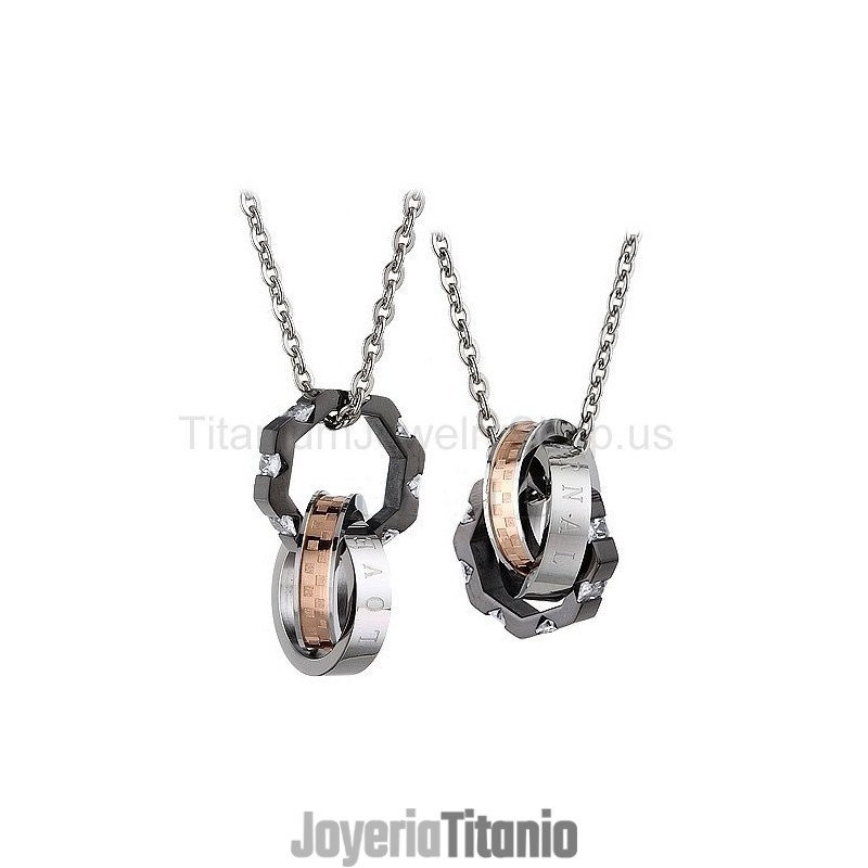Colgantes De Titanio Para Amantes De Tres Círculos Colgantes De Titanio Para Amantes De Tres Círculos