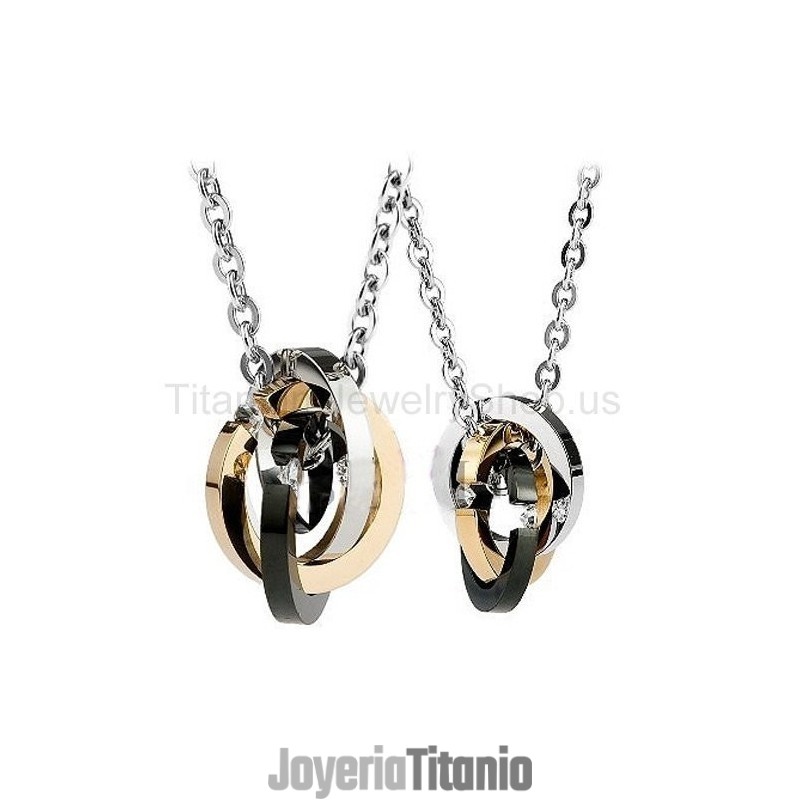 Colgantes De Titanio Para Amantes De Tres Círculos Colgantes De Titanio Para Amantes De Tres Círculos